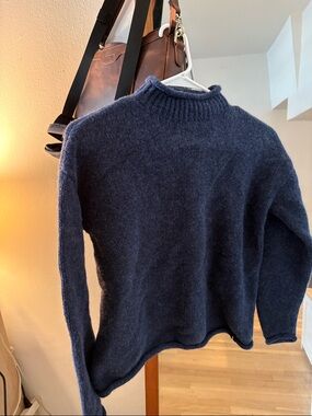 Finisterre Taran blue wool sweater women's 4 (s-m)